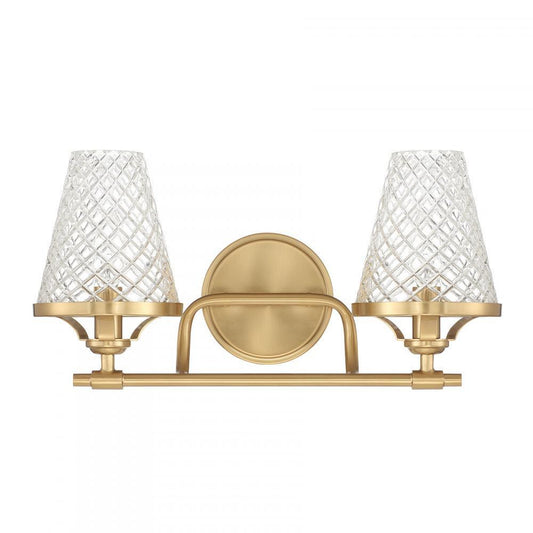 Savoy House Candler 2-Light Bathroom Vanity Light Warm Brass