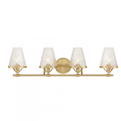 Savoy House Candler 4-Light Bathroom Vanity Light Warm Brass