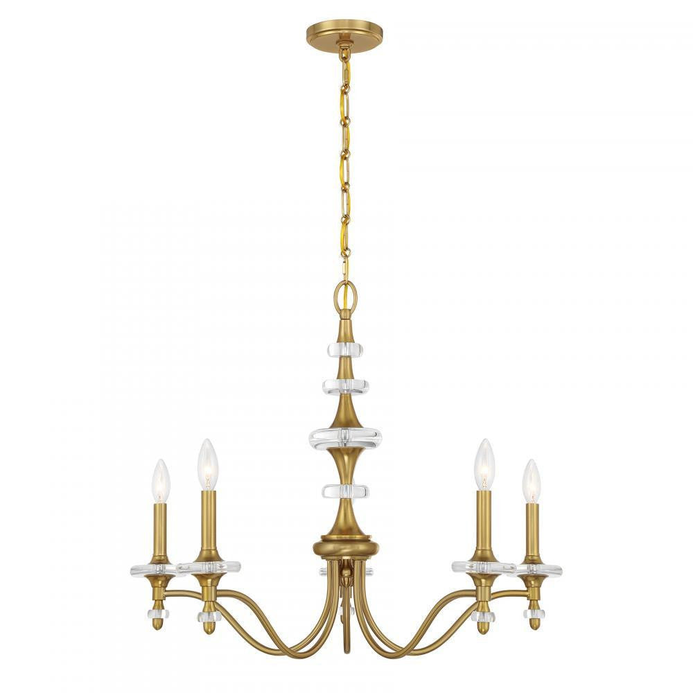 Savoy House Champlain 5-Light Chandelier Warm Brass