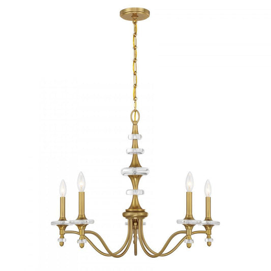 Savoy House Champlain 5-Light Chandelier Warm Brass
