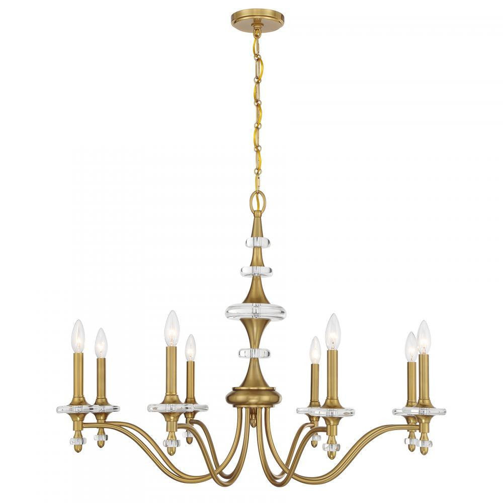 Savoy House Champlain 8-Light Chandelier Warm Brass