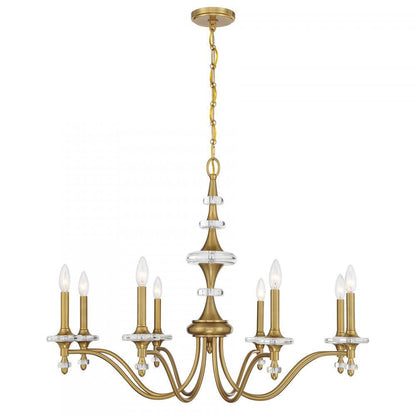 Savoy House Champlain 8-Light Chandelier Warm Brass