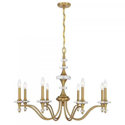 Savoy House Champlain 8-Light Chandelier Warm Brass