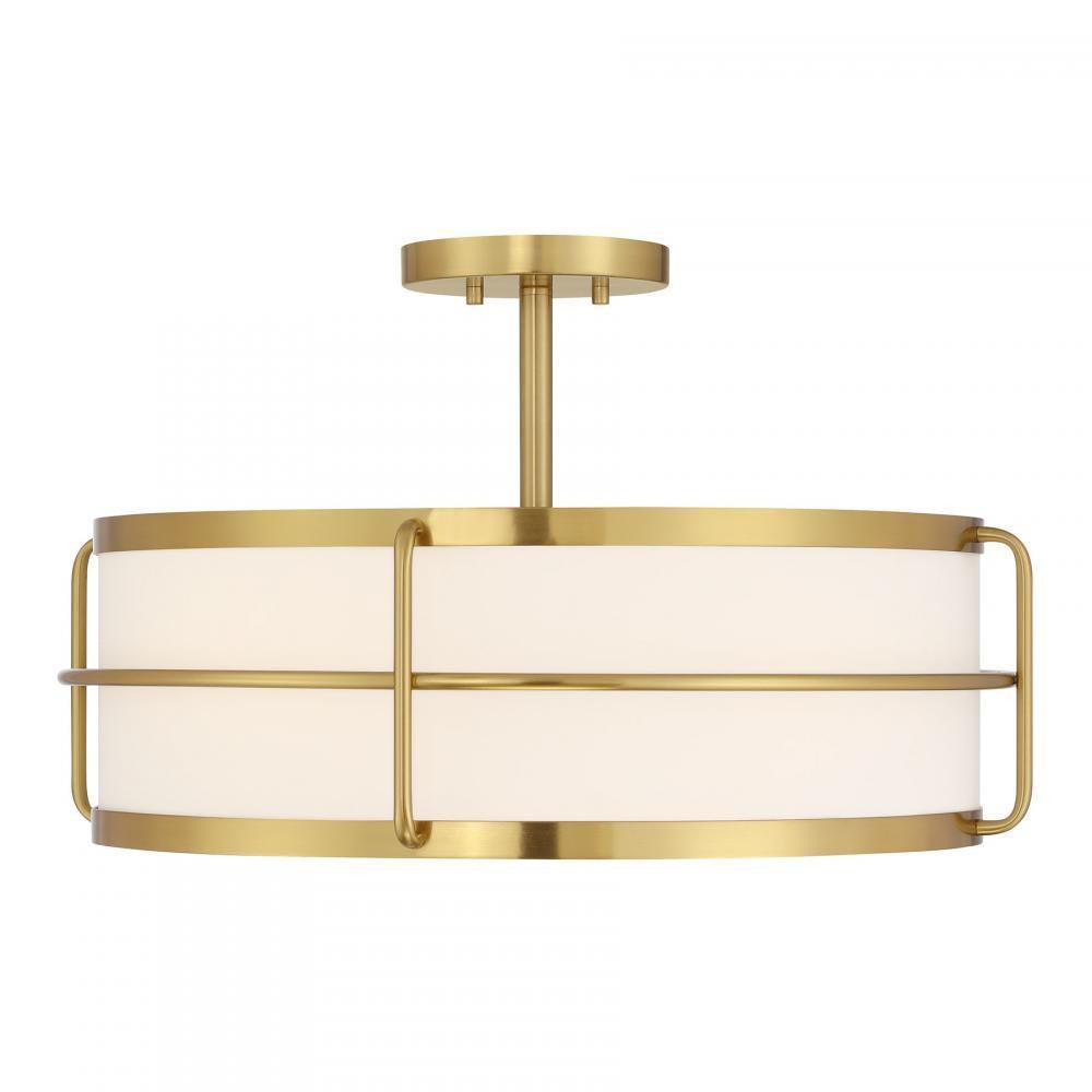 Savoy House Chauncey 4-Light Ceiling Light Warm Brass