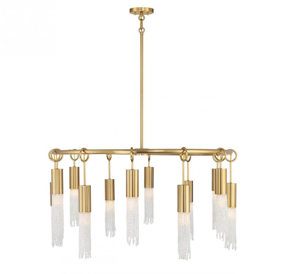 Savoy House Chelsea 12-Light Chandelier Warm Brass