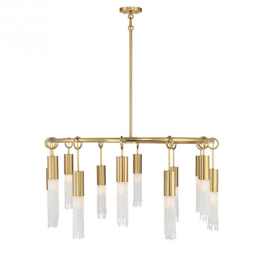 Savoy House Chelsea 12-Light Chandelier Warm Brass
