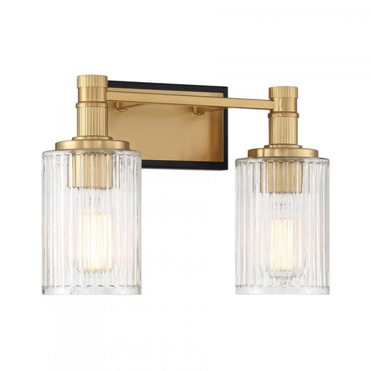Savoy House Concord 2-Light Bathroom Vanity Light Silver and Polished Nickel