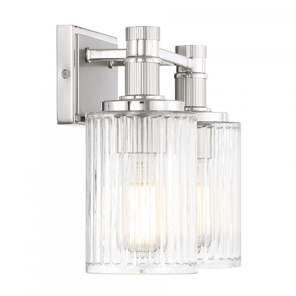 Savoy House Concord 2-Light Bathroom Vanity Light in Silver and Polished Nickel, Savoy House 8-1102-2-146 ALXM4