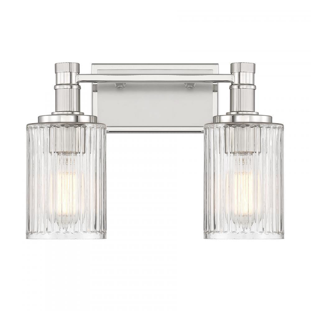 Savoy House Concord 2-Light Bathroom Vanity Light in Silver and Polished Nickel, Savoy House 8-1102-2-146 ALXM4
