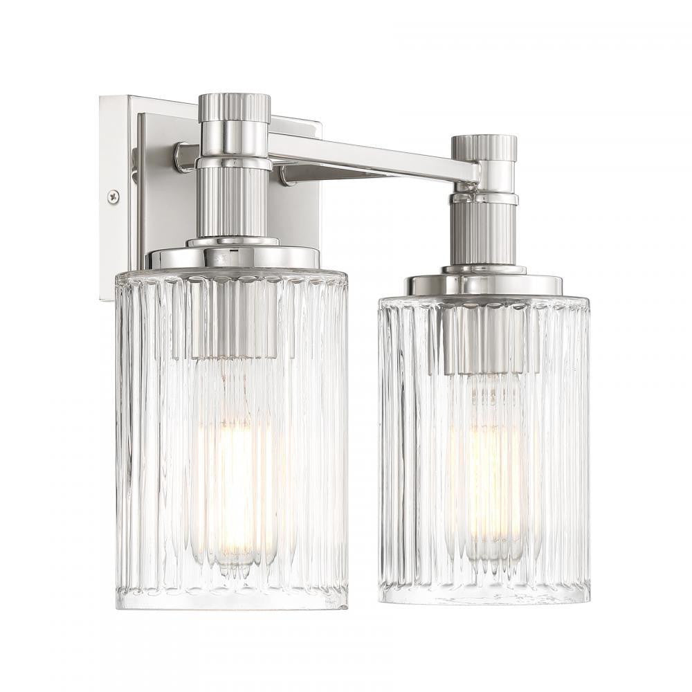 Savoy House Concord 2-Light Bathroom Vanity Light in Silver and Polished Nickel, Savoy House 8-1102-2-146 ALXM4