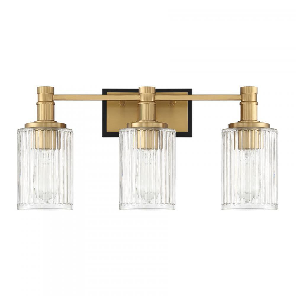 Savoy House Concord 3-Light Bathroom Vanity Light Silver and Polished Nickel