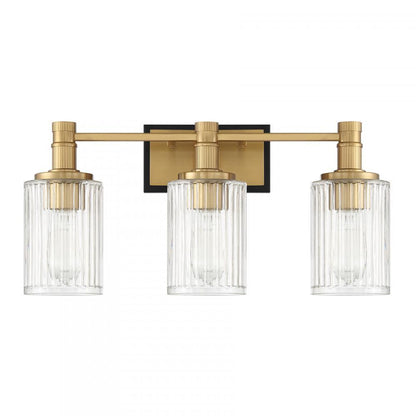Savoy House Concord 3-Light Bathroom Vanity Light Silver and Polished Nickel