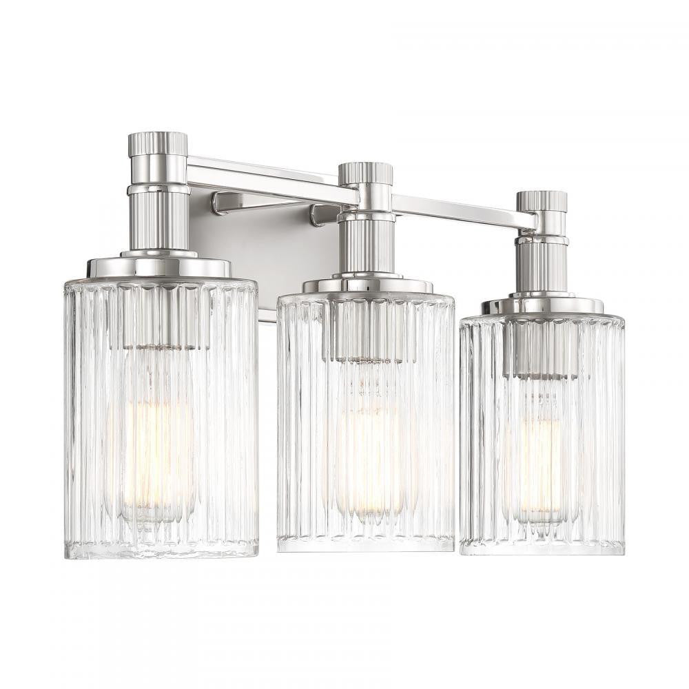 Savoy House Concord 3-Light Bathroom Vanity Light in Silver and Polished Nickel, Savoy House 8-1102-3-146 ALXM6