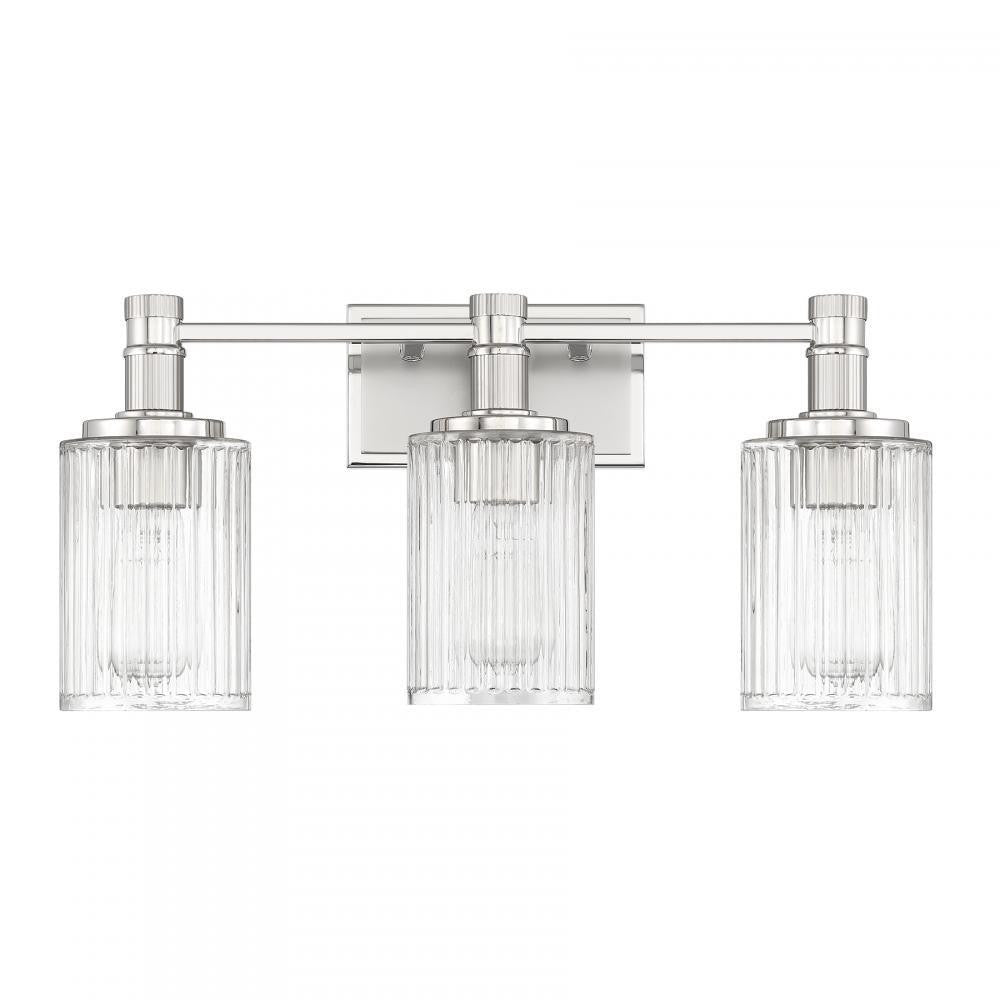 Savoy House Concord 3-Light Bathroom Vanity Light in Silver and Polished Nickel, Savoy House 8-1102-3-146 ALXM6