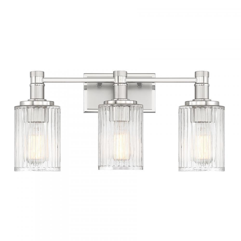 Savoy House Concord 3-Light Bathroom Vanity Light in Silver and Polished Nickel, Savoy House 8-1102-3-146 ALXM6