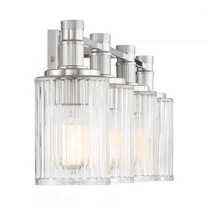 Savoy House Concord 4-Light Bathroom Vanity Light in Silver and Polished Nickel, Savoy House 8-1102-4-146 ALXM8