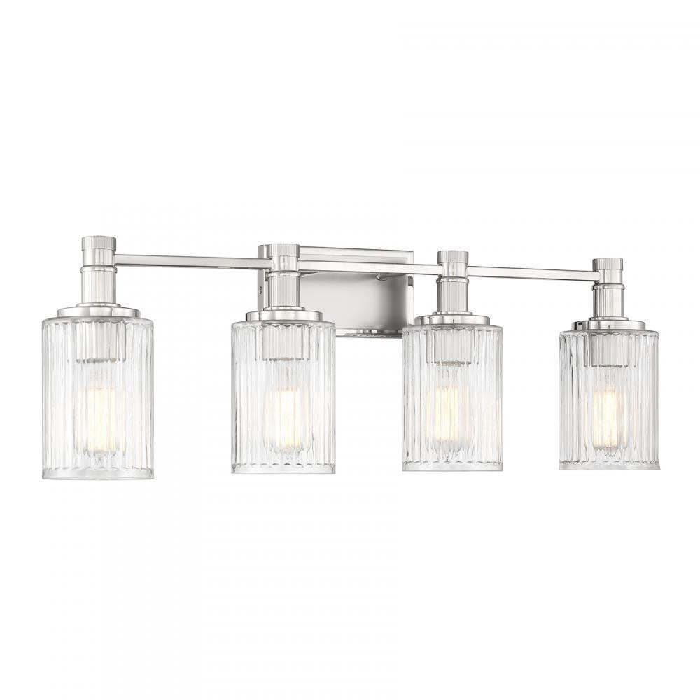 Savoy House Concord 4-Light Bathroom Vanity Light in Silver and Polished Nickel, Savoy House 8-1102-4-146 ALXM8