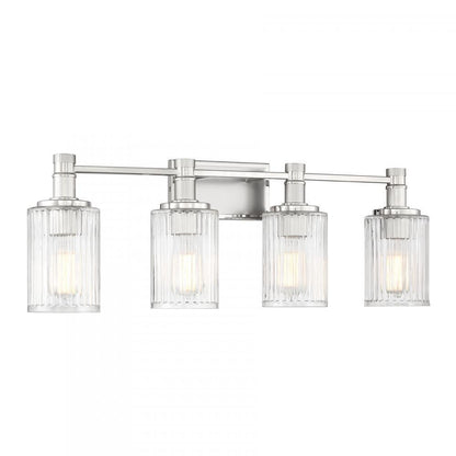 Savoy House Concord 4-Light Bathroom Vanity Light in Silver and Polished Nickel, Savoy House 8-1102-4-146 ALXM8