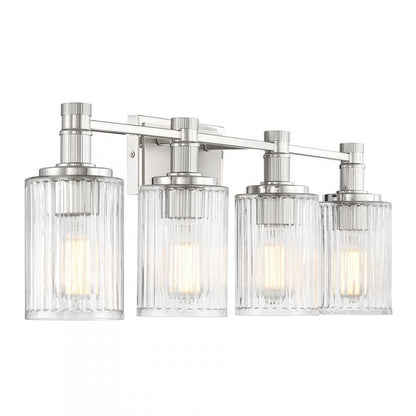 Savoy House Concord 4-Light Bathroom Vanity Light in Silver and Polished Nickel, Savoy House 8-1102-4-146 ALXM8
