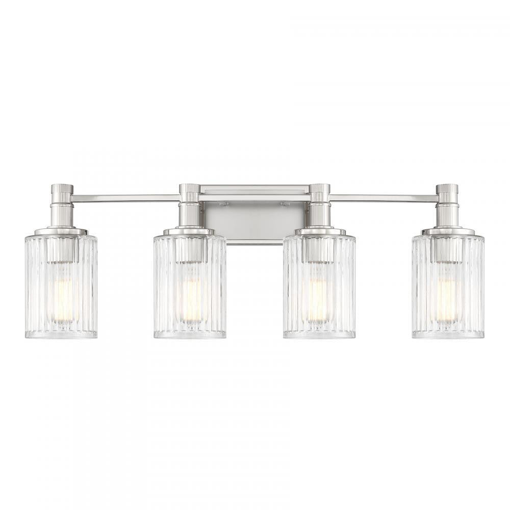 Savoy House Concord 4-Light Bathroom Vanity Light in Silver and Polished Nickel, Savoy House 8-1102-4-146 ALXM8