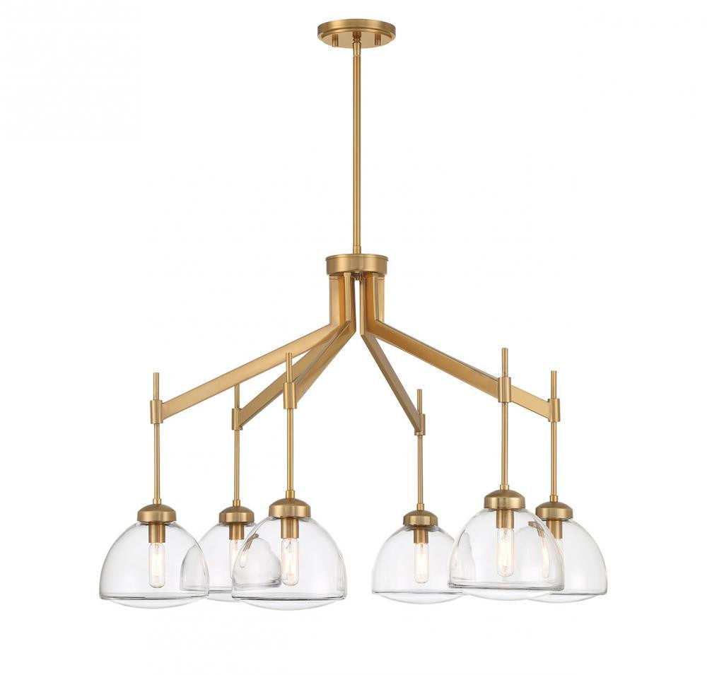 Savoy House Corbin 6-Light Chandelier Warm Brass