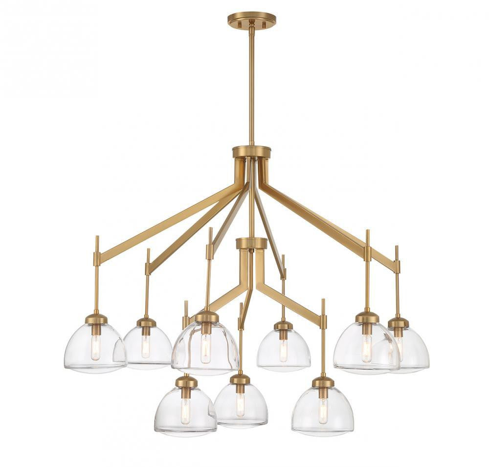 Savoy House Corbin 9-Light Chandelier Warm Brass