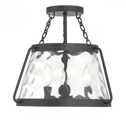 Savoy House Crawford 3-Light Semi-Flush Mount Matte Black