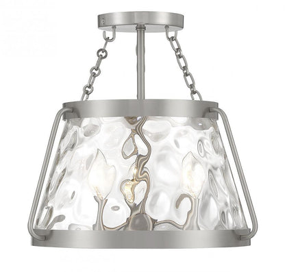 Savoy House Crawford 3-Light Semi-Flush Mount Satin Nickel