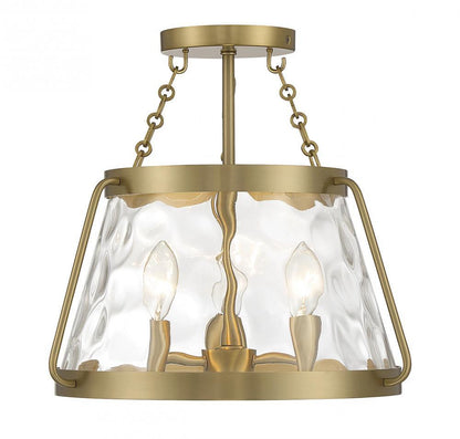 Savoy House Crawford 3-Light Semi-Flush Mount Warm Brass