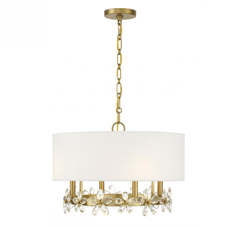 Savoy House Dahlia 21-in Pendant Warm Brass