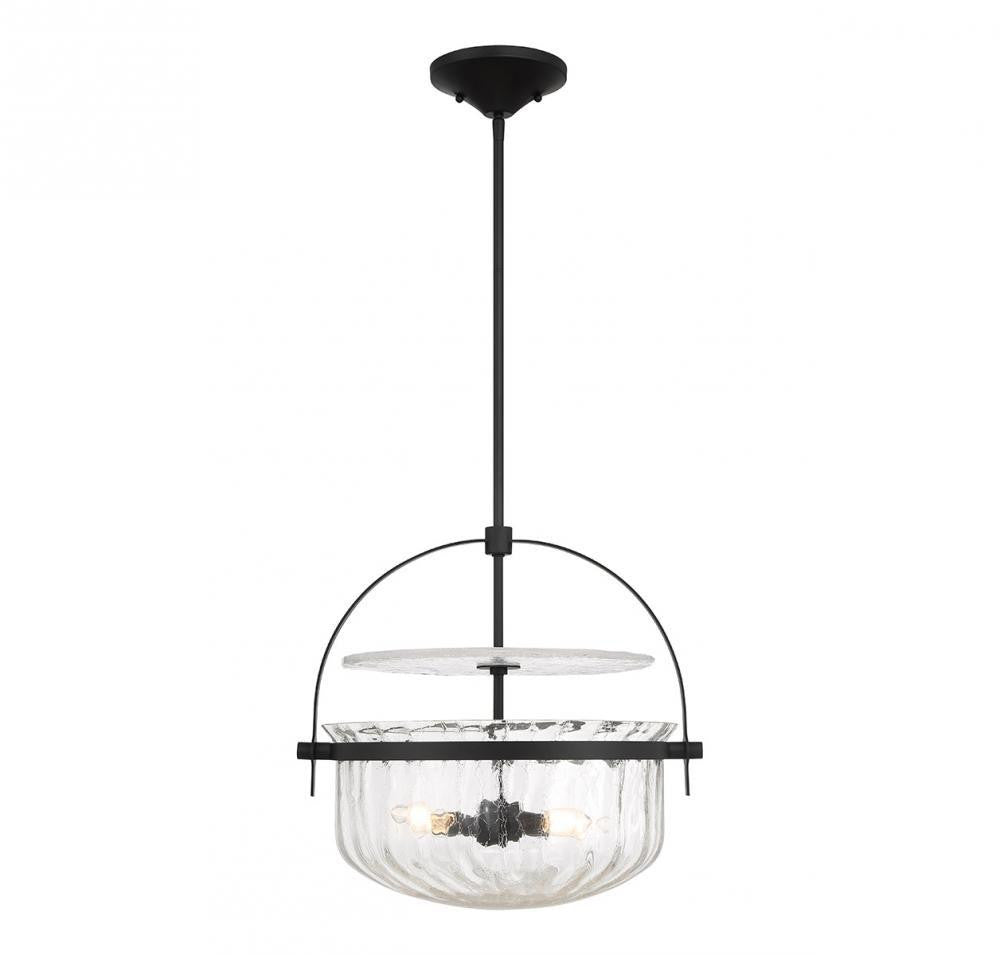 Savoy House Denmar 4-Light Convertible Semi-Flush or Pendant Matte Black