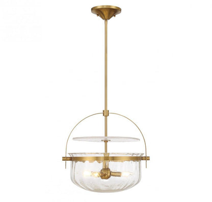 Savoy House Denmar 4-Light Convertible Semi-Flush or Pendant Warm Brass