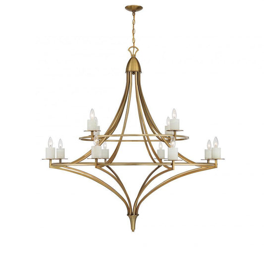 Savoy House Director 12-Light Chandelier Warm Brass