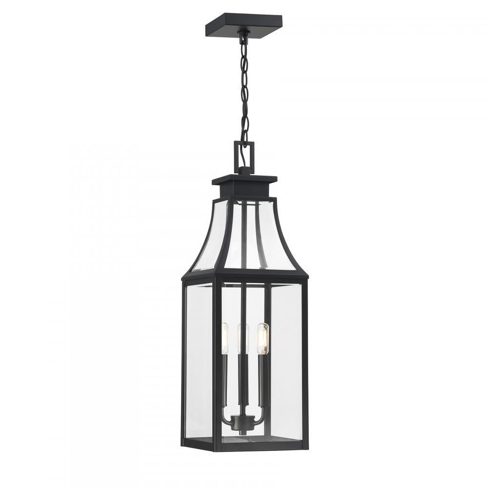 Savoy House Emery 3-Light Outdoor Hanging Lantern Matte Black