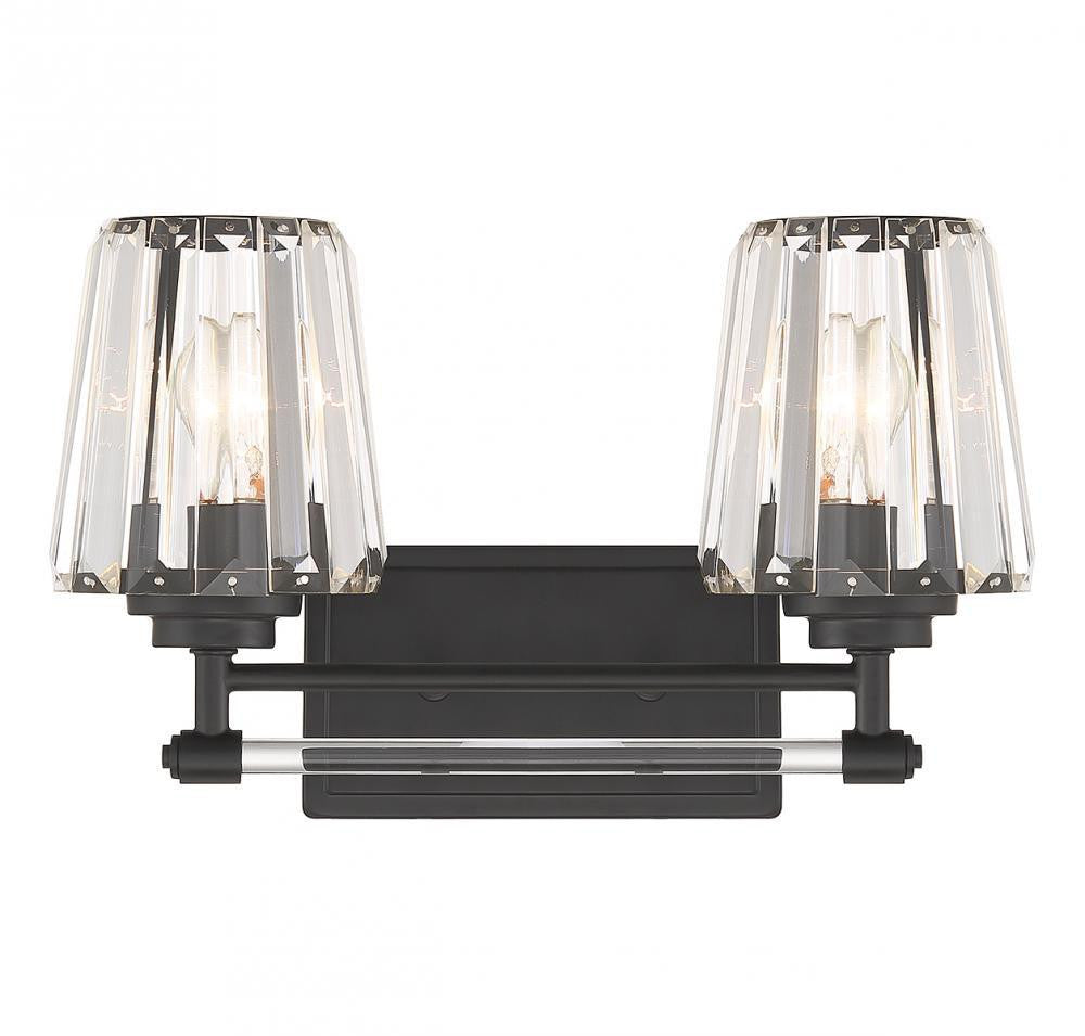 Savoy House Garnet 2-Light Bath Vanity Matte Black