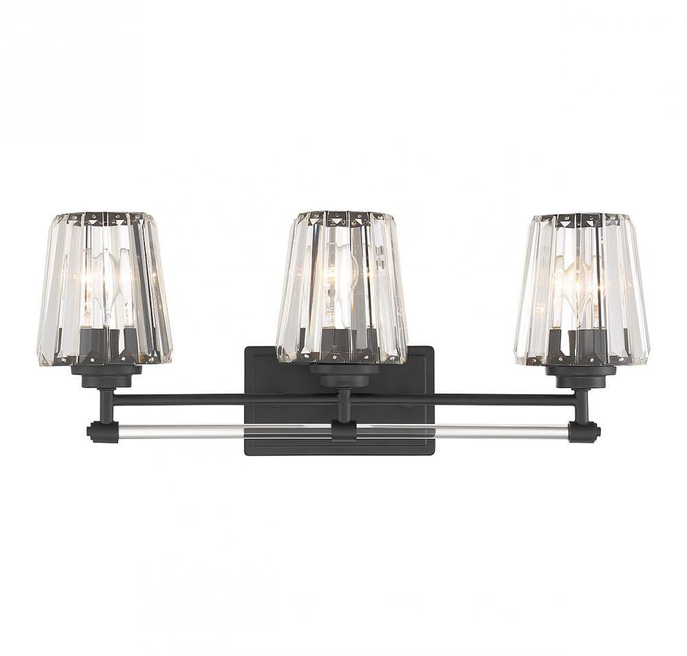 Savoy House Garnet 3-Light Bath Vanity Matte Black