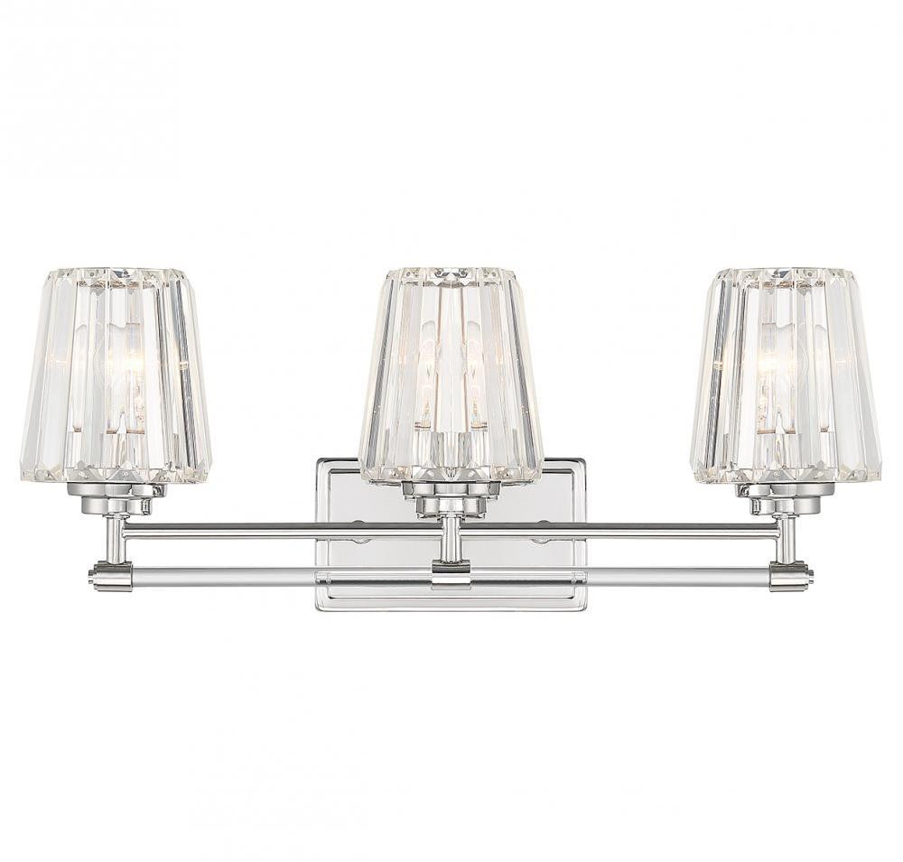 Savoy House Garnet 3-Light Bath Vanity Polished Nickel