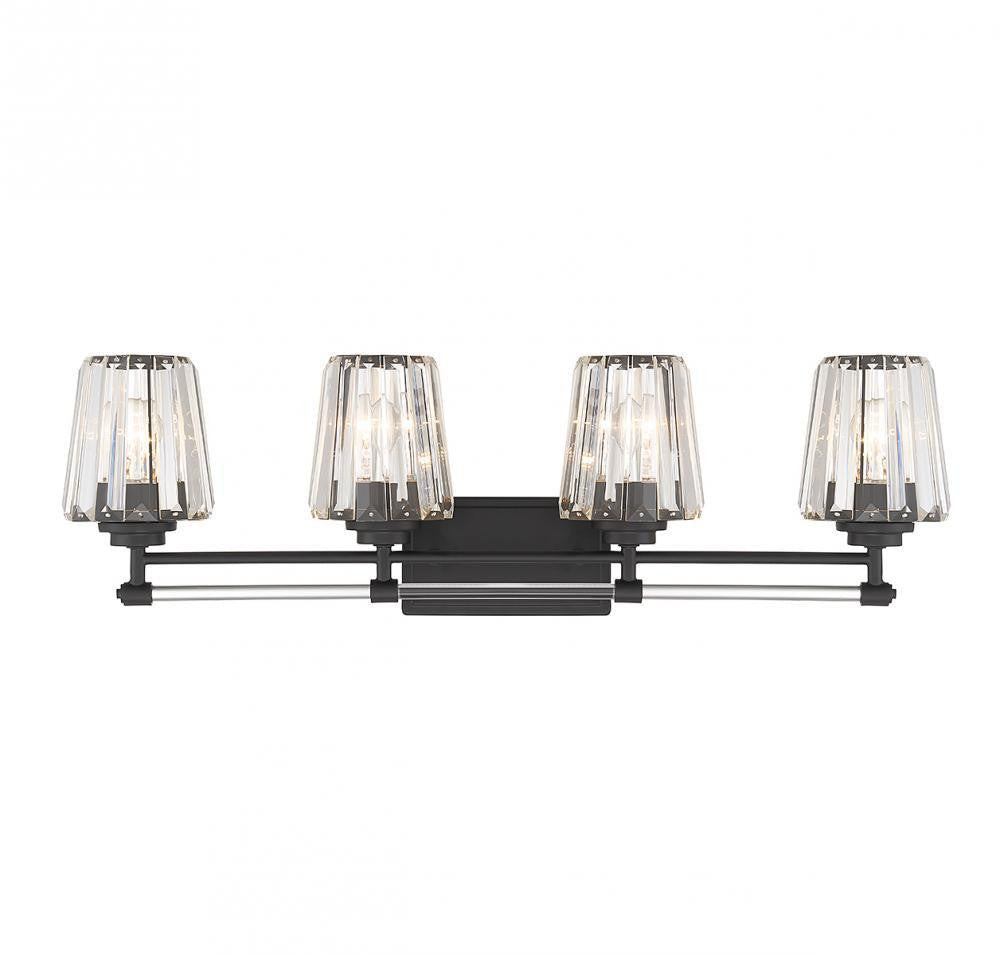 Savoy House Garnet 4-Light Bath Vanity Matte Black