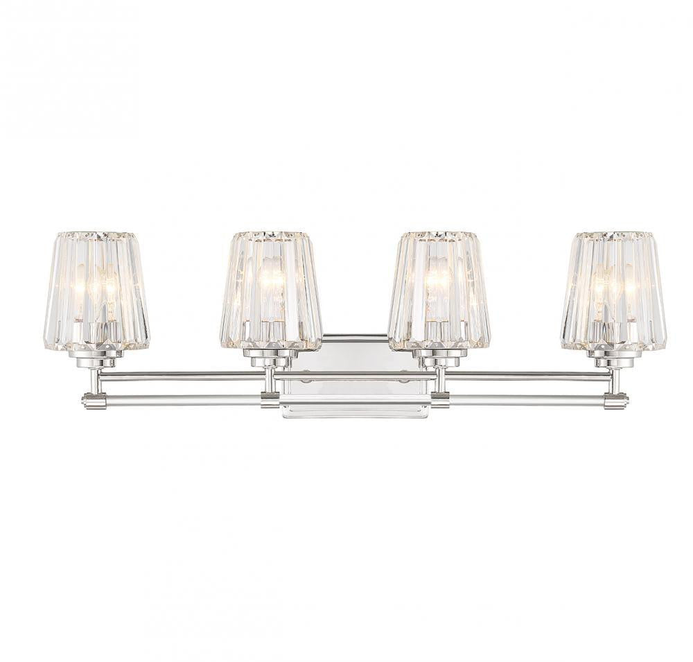 Savoy House Garnet 4-Light Bath Vanity Polished Nickel