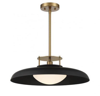 Savoy House Gavin Pendant Matte Black with Warm Brass Accents
