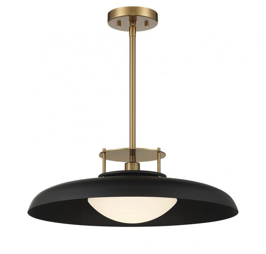 Savoy House Gavin Pendant Matte Black with Warm Brass Accents