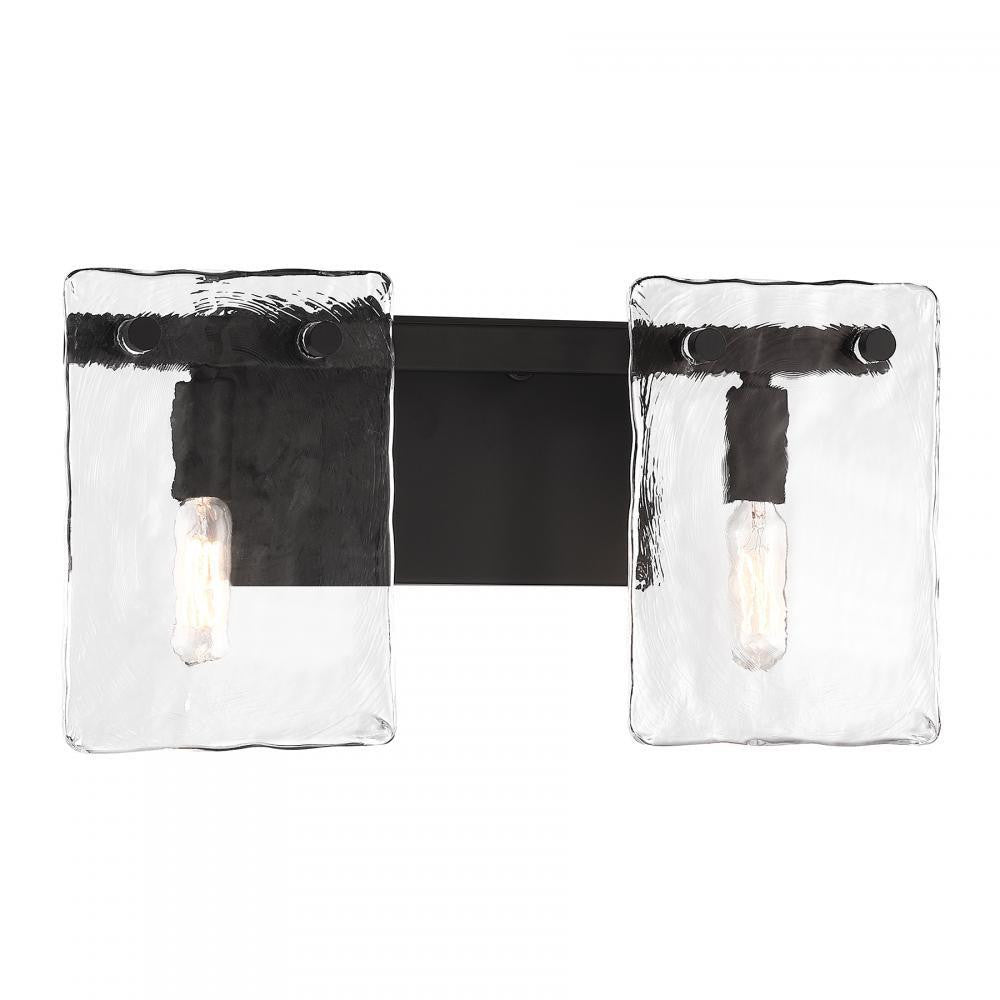 Savoy House Genry 2-Light Bathroom Vanity Light in Matte Black, Savoy House 8-8204-2-BK ALYJ7