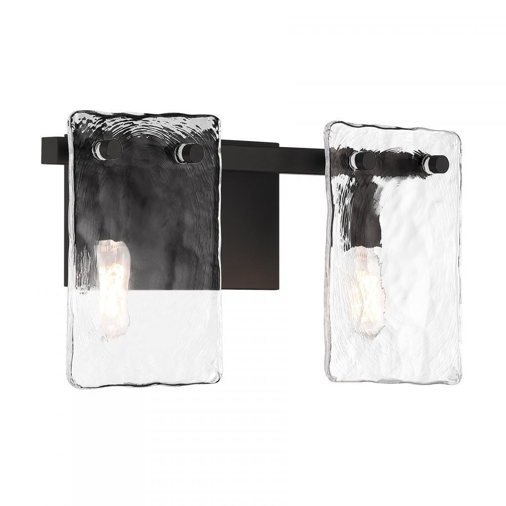 Savoy House Genry 2-Light Bathroom Vanity Light in Matte Black, Savoy House 8-8204-2-BK ALYJ7