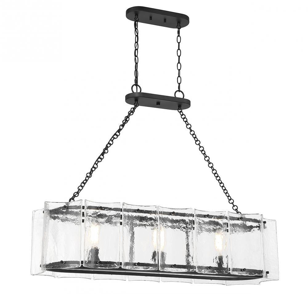 Savoy House Genry 3-Light Linear Chandelier Matte Black