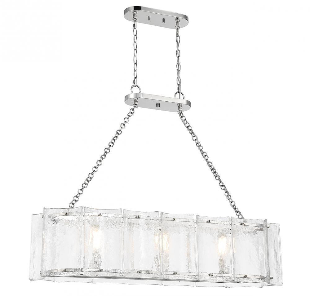 Savoy House Genry 3-Light Linear Chandelier Polished Nickel