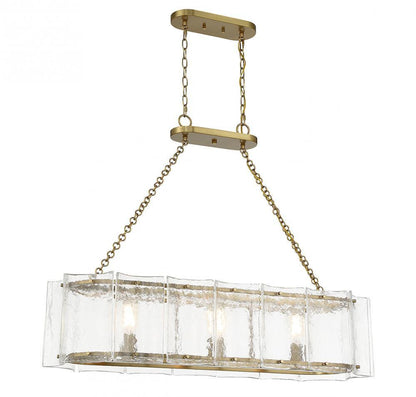 Savoy House Genry 3-Light Linear Chandelier Warm Brass