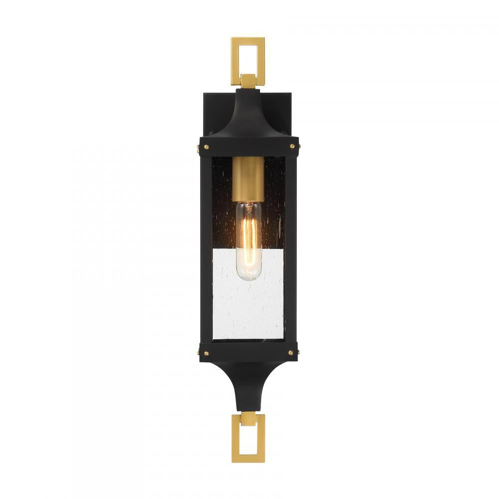 Savoy House Glendale 1-Light Outdoor Wall Lantern in Matte Black and Weathered Brushed Brass, Savoy House 5-275-144 ALXK2