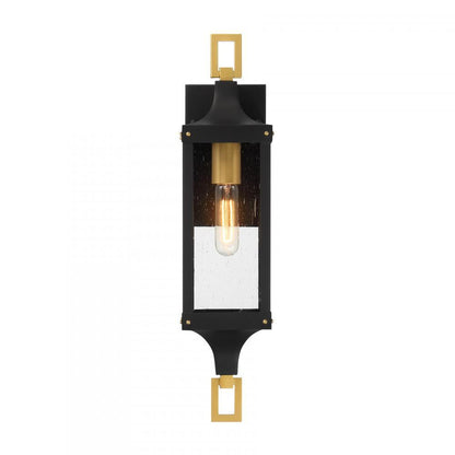 Savoy House Glendale 1-Light Outdoor Wall Lantern in Matte Black and Weathered Brushed Brass, Savoy House 5-275-144 ALXK2