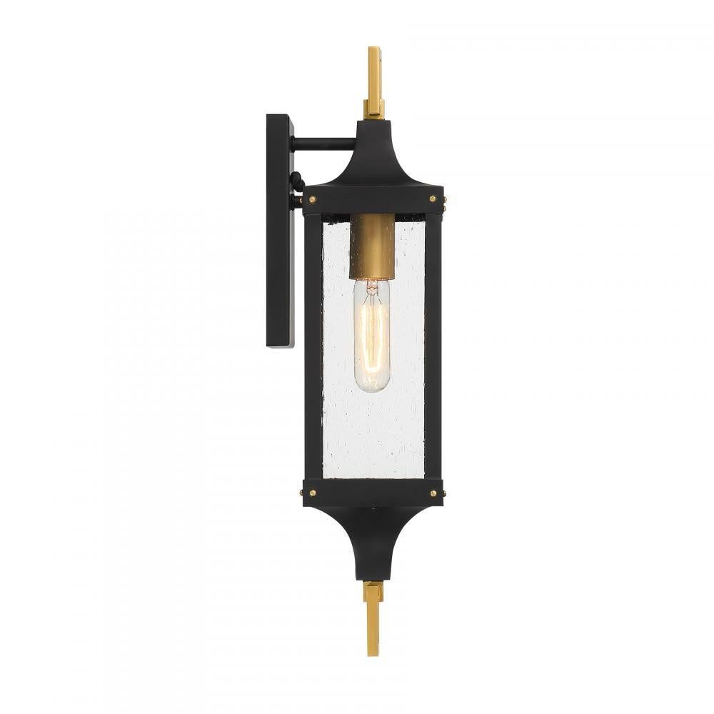 Savoy House Glendale 1-Light Outdoor Wall Lantern in Matte Black and Weathered Brushed Brass, Savoy House 5-275-144 ALXK2
