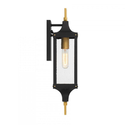 Savoy House Glendale 1-Light Outdoor Wall Lantern in Matte Black and Weathered Brushed Brass, Savoy House 5-275-144 ALXK2